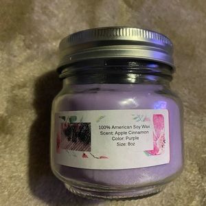 6 of The 8oz Apple Cinnamon Scented Homemade Purple Candles